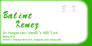 balint kenez business card